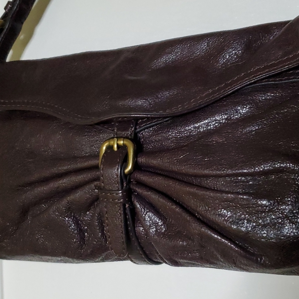 Kooba purple shoulder handbag with brass hardware